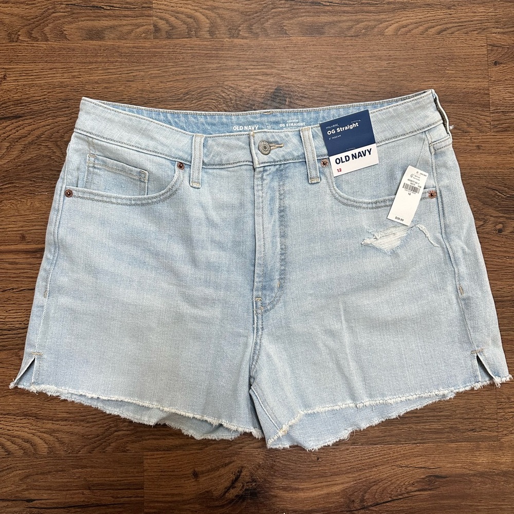 Old Navy Blue Jean Shorts Light Wash Distressed